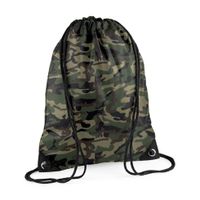 2x stuks sport gymtas jungle camouflage met rijgkoord 45 x 34 cm