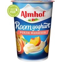 Almhof Roomyoghurt Perzik Maracuja 500 g bij Jumbo
