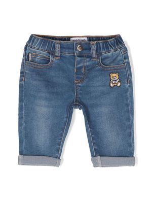 Moschino Kids jean à patch Teddy Bear - Bleu