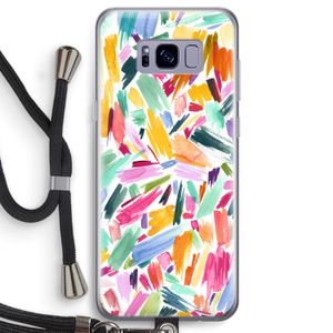 Watercolor Brushstrokes: Samsung Galaxy S8 Transparant Hoesje met koord