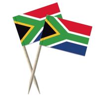 Cocktailprikkers vlag Zuid Afrika - 150x stuks - 8 cm vlaggetjes - landen decoratie - Prikkertjes