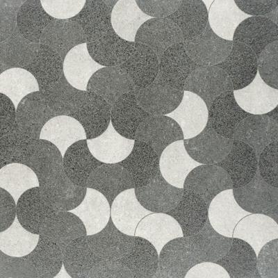 Gecoate tegel betonique stone decor dark antraciet 60x60x4 cm - Gardenlux