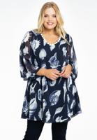 Yoek Tuniek wide bottom SEA SHELLS | Blauw | Maat 54/56 Yoek Tuniek wide bottom SEA SHELLS | Blauw | Maat 54/56