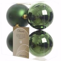 Ambiance Christmas kerstboom decoratie kerstballen 10 cm groen 4 stuks   - - thumbnail