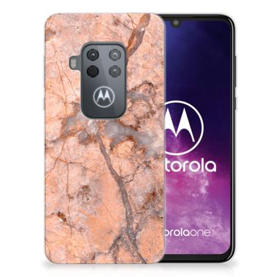 Motorola One Zoom | TPU | Siliconen hoesje | Marmer Oranje
