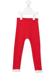 Cashmere in Love Kids legging en cachemire à bords contrastants - Rouge