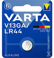 Varta Alkaline knoopcel V13GA/LR44 1.5V batterij, per stuk in blister. (hangverpakking) - thumbnail