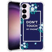 Samsung Galaxy S24 Plus Anti Shock Case Flowers Blue DTMP - thumbnail