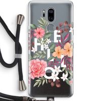 Hello in flowers: LG G7 Thinq Transparant Hoesje met koord