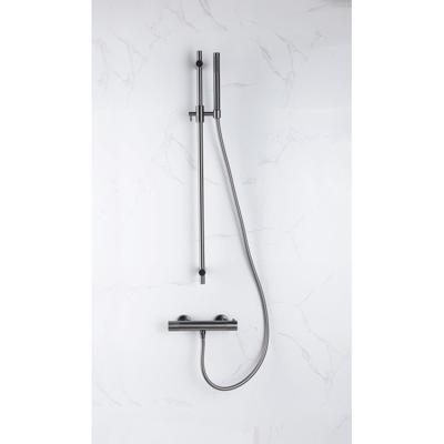 Fortifura Calvi douchekraan met glijstangset met staafhanddouche, gladde doucheslang Geborsteld Gunmetal PVD SW767491/SW766537/SW721165/SW767285