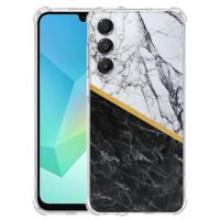 TPU Telefoonhoesje Samsung Galaxy A17 - Marble White Black schokabsorberende backcover TPU Telefoonhoesje Samsung Galaxy A17 - Marble White Black schokabsorberende backcover