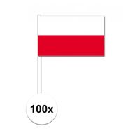 100x Polen decoratie papieren zwaaivlaggetjes   - - thumbnail