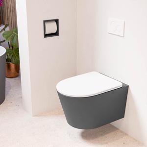 Wandcloset Mondiaz Lavie | Zonder spoelrand | Incl.Toiletzitting-Talc | Keramiek | Dark Grey