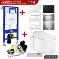 Geberit UP320 Toiletset 44 Grohe Sensia Complete Douchewc Met Drukplaat - thumbnail