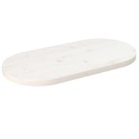 Tafelblad ovaal 60x30x2,5 cm massief grenenhout wit