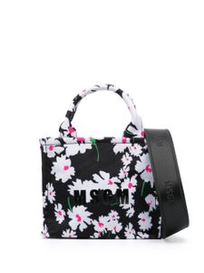 MSGM mini sac à main à fleurs - Noir