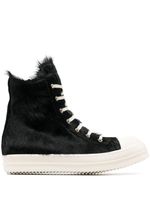 Rick Owens baskets montantes en peau retournée - Noir - thumbnail