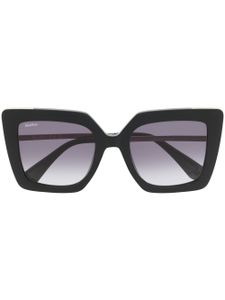 Max Mara Eyewear lunettes de soleil carrées à logo gravé - Noir