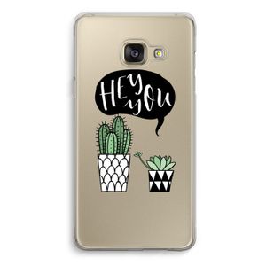 Hey you cactus: Samsung A3 (2017) Transparant Hoesje
