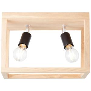 Brilliant Houten plafondlamp Nerea dubbel 99437/35