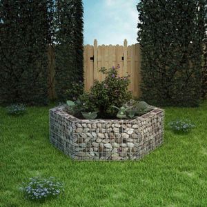 VidaXL Gabion plantenbak verhoogd zeshoekig 160x140x50 cm