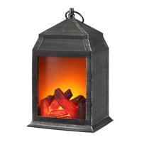 Home & Styling Sfeerhaard - lantaarn - met LED verlichting - 16 x 14 x 26 cm - LED openhaarden