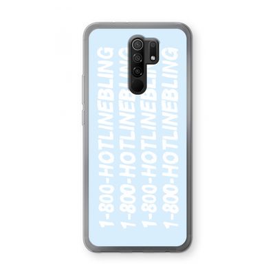 Hotline bling blue: Xiaomi Redmi 9 Transparant Hoesje