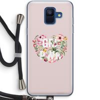 GRL PWR Flower: Samsung Galaxy A6 (2018) Transparant Hoesje met koord
