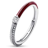Pandora Me 192528C01 Ring ME Pavé-Red Dual zilver-zirconia-emaille wit-rood - thumbnail