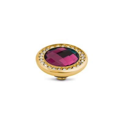 Melano Vivid Crystal CZ Steentje Fuchsia Goud