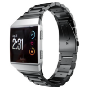 Fitbit Ionic - Schakelarmband Stainless Steel bandje - Zwart