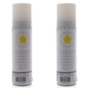 Sneeuwspray glow in the dark - 2x stuks - busje 150 ml - kunstsneeuw spray - spuitsneeuw