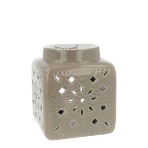 Scentchips® Vierkant Cut Out Patern Taupe waxbrander geurbrander