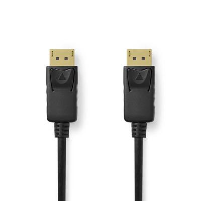Nedis DisplayPort-Kabel | DisplayPort Male | DisplayPort Male | 8K@60Hz | Verguld | 2.00 m | Rond | PVC | Zwart | Label - CCGL38010BK20