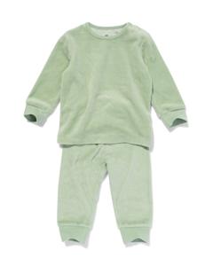 HEMA Pyjama Velours Lichtgroen (lichtgroen)