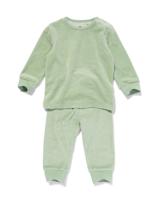 HEMA Pyjama Velours Lichtgroen (lichtgroen)