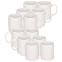 Koffiemokken Basic model - 30x - keramiek - wit - 300 ml - voor kantoor/kantine