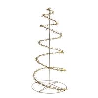 LED kerstboom spiraal - zwart - 120 cm - metaal - 480 led lichtjes - cluster licht - warm wit/class
