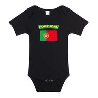 Portugal landen rompertje met vlag zwart voor babys 92 (18-24 maanden)  -