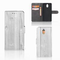 Nokia 3.1 (2018) | Book Style Case | White Wood