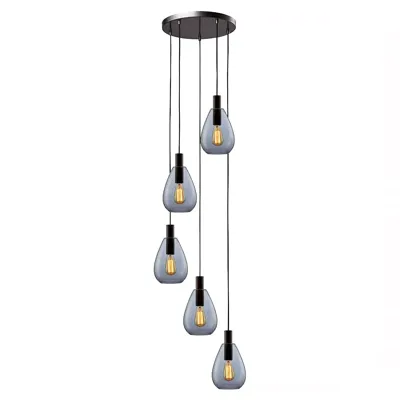 Freelight Hanglamp Dorato 5 lichts Ø 40 cm Vide zwart