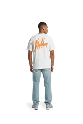 Malelions Signature Drip T-Shirt Heren Wit/Oranje - Maat XXS - Kleur: WitOranje | Soccerfanshop