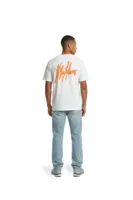 Malelions Signature Drip T-Shirt Heren Wit/Oranje - Maat XXS - Kleur: WitOranje | Soccerfanshop
