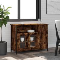 Dressoir 100x35x75 cm bewerkt hout gerookt eikenkleurig