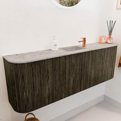 Toiletmeubel Mondiaz Joya Dlux | 123.2 cm | Meubelkleur Shadow | Faye wastafel Glace Wasbak Midden | 1 kraangat
