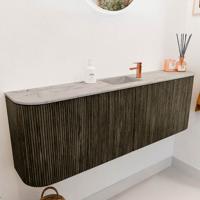 Toiletmeubel Mondiaz Joya Dlux | 123.2 cm | Meubelkleur Shadow | Faye wastafel Glace Wasbak Midden | 1 kraangat