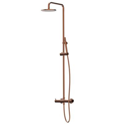 Regendouche set Xenz Duero | Opbouw | 20 cm | Thermostaatkraan | Telescopisch | Oud koper