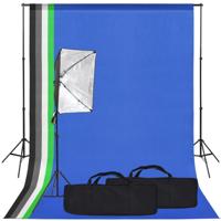 Fotostudioset met softboxlamp en achtergrond