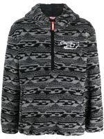 Diesel hoodie en polaire à motif monogrammé - Noir