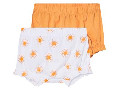 lupilu 2 baby broekjes (Wit/oranje, 50/56)